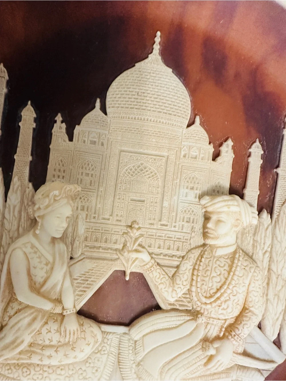 Vintage 1980 Incolay Stone Taj Mahal Lovers Carl Romanelli 10” Collector Plate